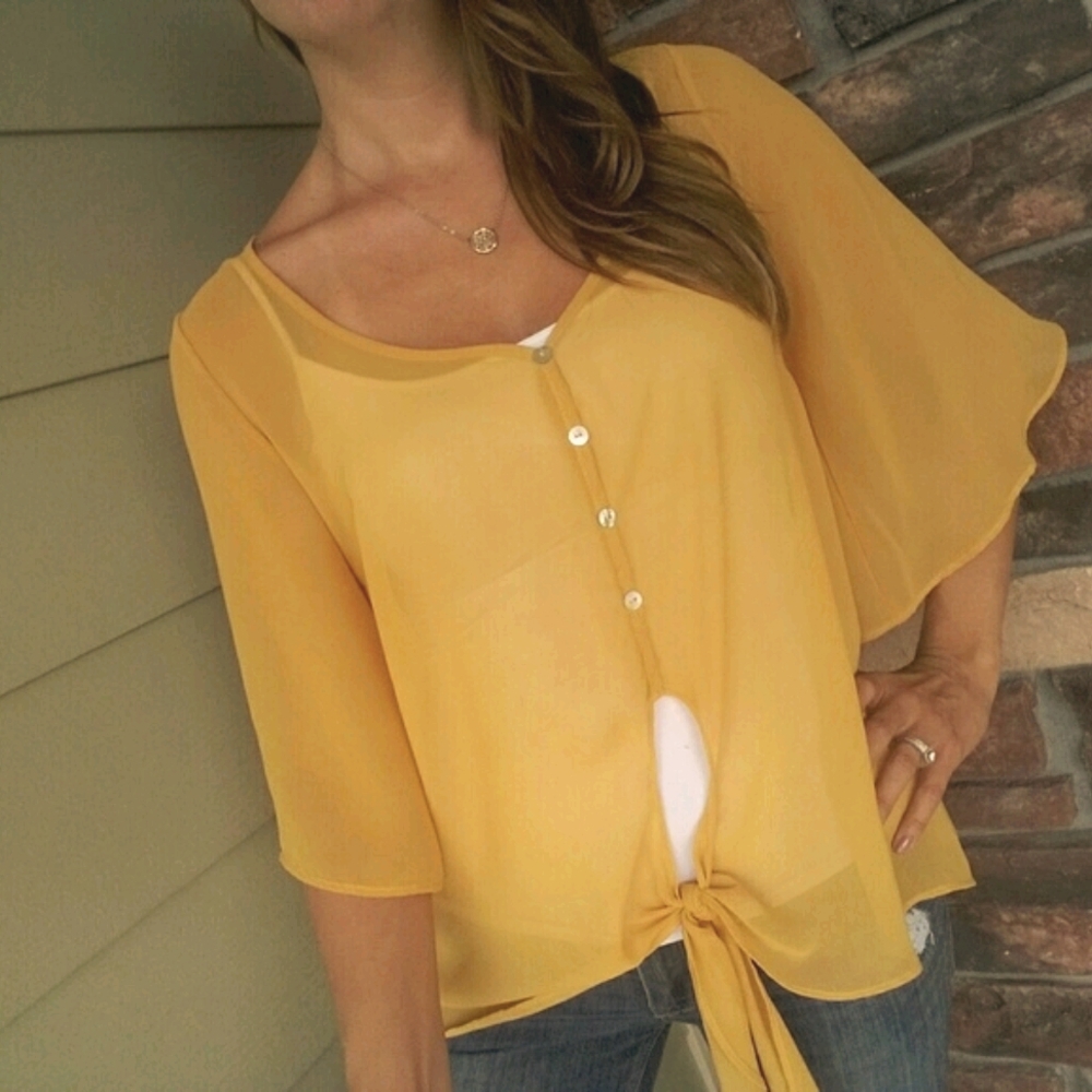 Yellow  Gold Blouse - Picture 4 of 7